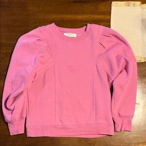 LOFT Puff Sleeve Crew Neck Sweatshirt